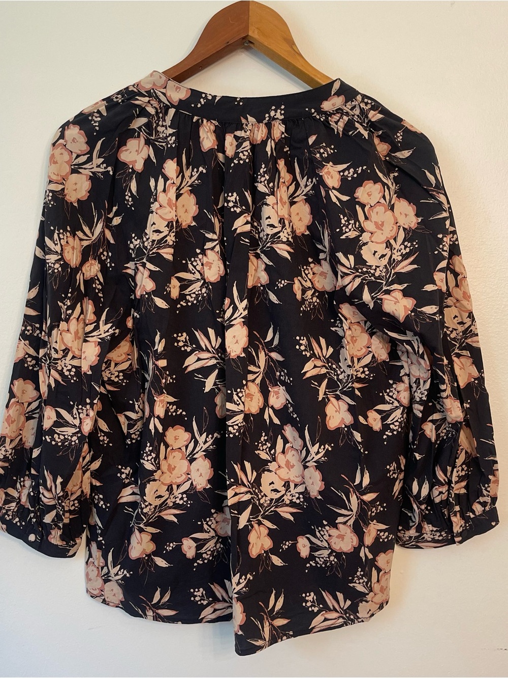 Evereve floral popover blouse 3/4 sleeves cotton and rayon size large - Picture 8 of 8